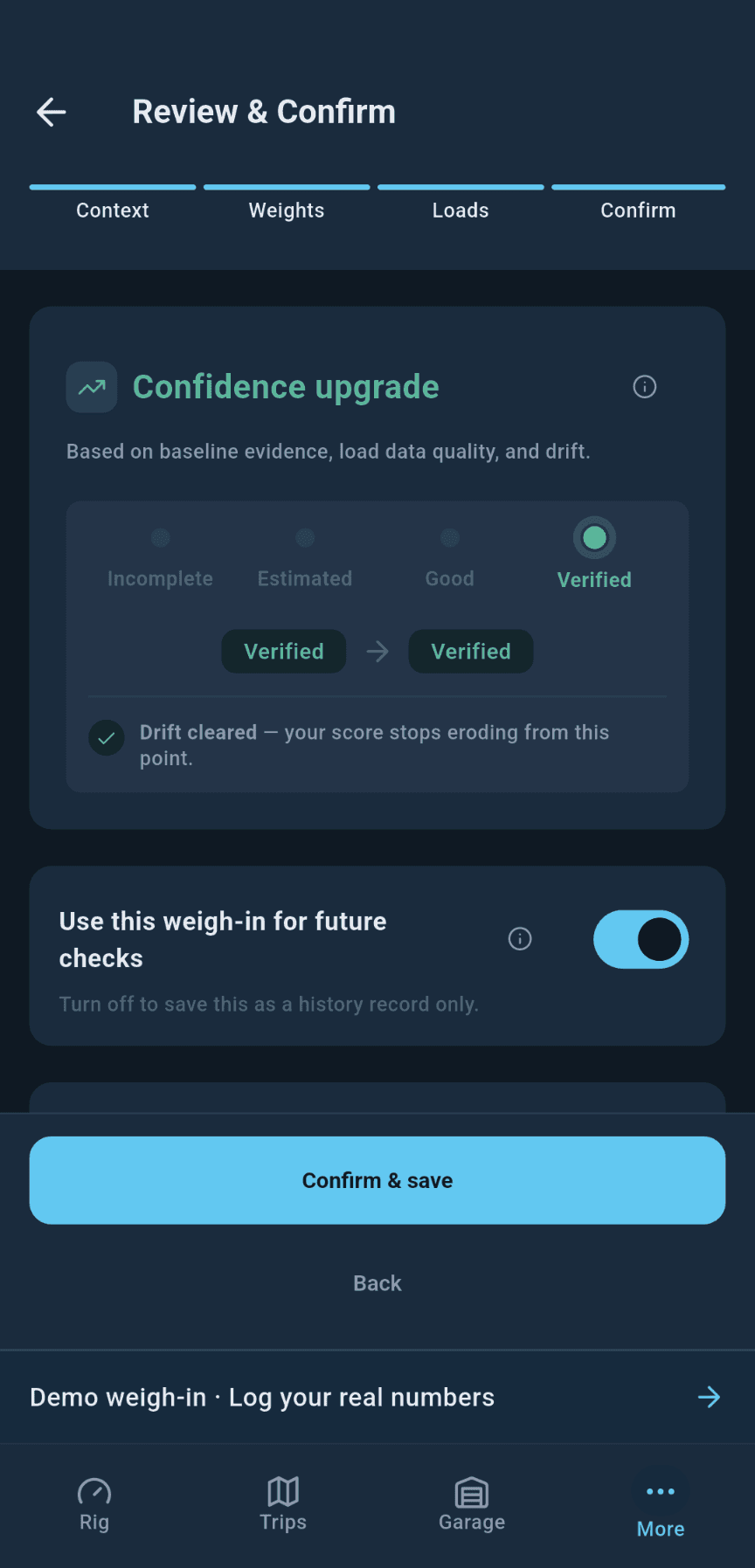 loadmate app: Turn an estimate into a measured number